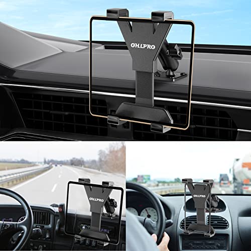 OHLPRO Tablet Holder for Truck, Heavy Duty Drill Base Tablet Car Mount for iPad, mini, Samsung Galaxy (7" - 11") for Dashboard, Desks, Tabletop, ipad Mount Great for Wall, Commercial Vehicles - size: 7-11'' - 1 Arm Mount
