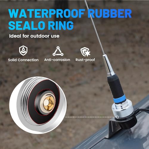 Anina NMO to SO239 Adapter Heavy Duty Connector PL259 Antenna Mount for Vehicle VHF UHF Ham Two Way Radio, Heavy Duty Chrome Plated Brass Mobile Antenna Adapter