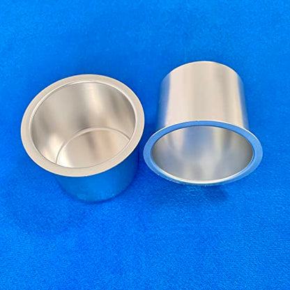 SEETOOOGAMES Jumbo Aluminum Drop-in Poker Table Cup Holder Insert (Pack of 2) (Silver) - color: 2pcs Silver