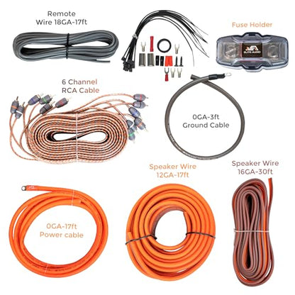 Elite Audio 0 Gauge 5-Channel Amplifier Wiring Kit, 3600W CCA Amp Install Kit – EA-PRMK0-5CH - size: 0 Gauge (5-Channel)