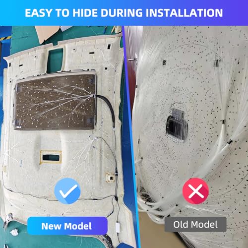 Split Headliner Star Light Kit, 1200pcs Ceiling Fiber Optic Lights APP/Remote Control Music Mode RGBW Sound Activated Easy to Hide for Car Roof Home Ceiling Lights - size: 1200pcs of 4.9ft(0.02+0.03in)