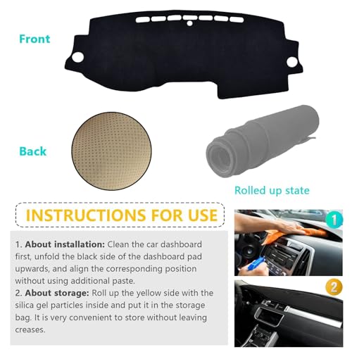 Dashboard Cover Suitable for Honda CR-V 2007 2008 2009 2010 2011 Car Dashboard Cover Sun Visor Mat Non-Slip Polyester Dashboard Accessories (Black) - size: 2007-2011 For Honda CR-V