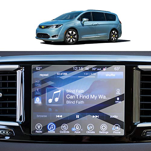 SKTU Screen Protector Foils for 2017-2020 Chrysler Pacifica Uconnect Navigation Display Tempered Glass 9H Hardness Anti Glare & Scratch HD Clear LCD GPS Touch Screen Protective Film (8.4In) - color: 2017-2020 Chrysler Pacifica 8.4In