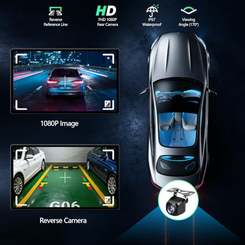Wireless CarPlay Screen for Car, 9 Inch Portable Touchscreen for Apple CarPlay & Android Auto, Plug & Play, OTA Updates, Backup Camera & Screen Mirroring, Voice Control, GPS, Bluetooth 5.0, FM/AUX