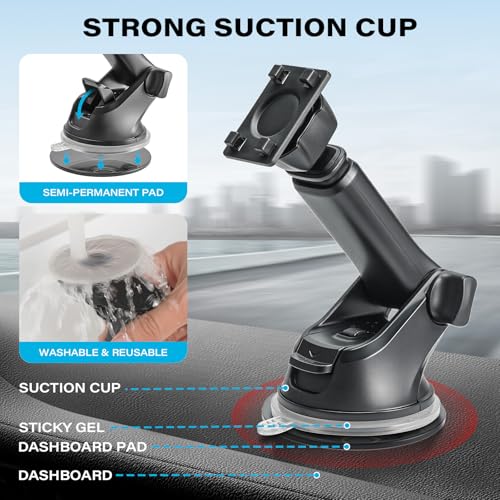 1Zero Replacement CarPlay Suction Mount with Extension Arm for 7-11 Inch