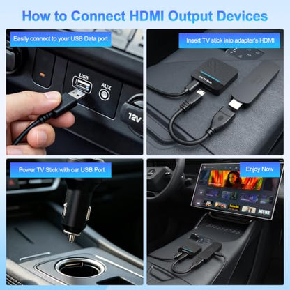 2-in-1 Car TV Mate Pro—Wireless CarPlay Adapter & HDMI Multimedia Adapter for TV Stick Converter/Game Consoles/Set-Top Box/Screen Mirroring, Plug & Play HDMI Cars T V Dongle Compatible Cars from 2016