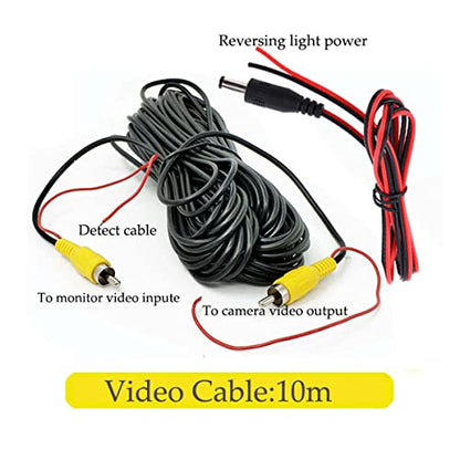 Car Rear View Reverse Backup Camera with 18 IR LED Night Vision, Waterproof IP68 Parking Backup Camera (12-24V) for Bus Truck Trailer RV Pickups Motorhome Vehicle Van +10m RCA Cable, Black