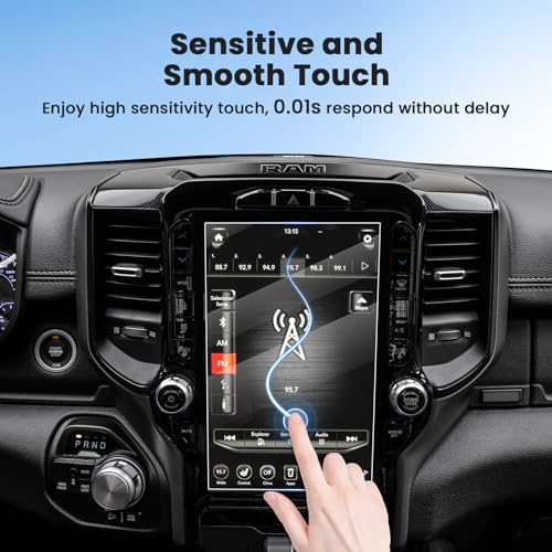 Canvcle 2PCS Screen Protector for 2019-2025 2026 Dodge Ram 1500 2500 3500 Accessories, 12 Inch Navigation Screen Tempered Glass Touchscreen Protector Navigation Screen Cover Protective Film - size: 2019-Present Dodge Ram 1500 2500 3500 12 Inch