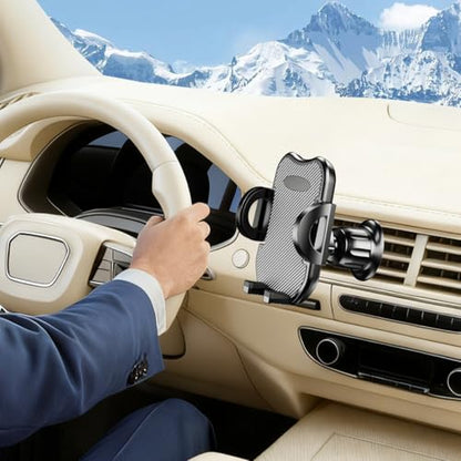 Car Phone Holder, 360° Rotatation Vehicle Air Vent Cell Phone Mount with Hook Clip, Hands Free Automotive Interior Smartphones Cradle, Universal for Most Vehicles (Carbon Fiber) - color: Carbon Fiber