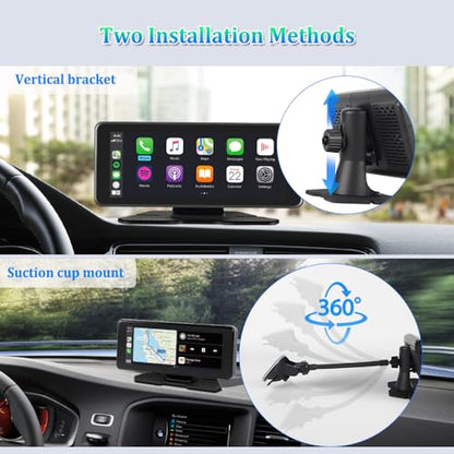 VSYSTO Car Stereo Wireless Carplay and Android Auto, 10.26" Touchscreen WiFi Truck Dash Cam with 2K Infrared Night Vision Lens Backup Camera for Semi Trailer Van Tractor RV, GPS Navigation (Black-B) - color: Black-B