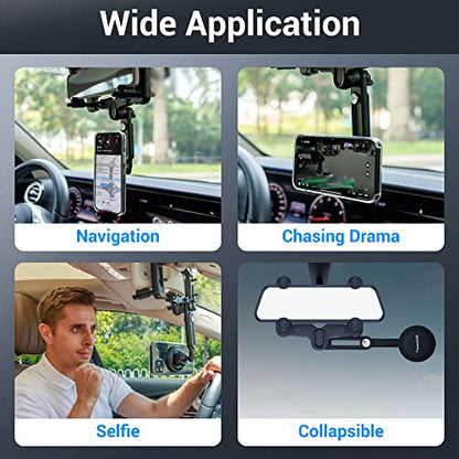 PROfezzion Car Rearview Mirror Magnetic Phone Mount Holder for MagSafe - style: Car Rearview Mirror or Vent