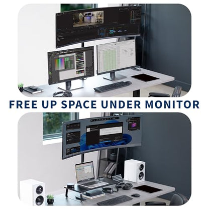 VIVO Single Ultra-Wide Monitor Desk Mount for up to 49 inch Ultrawide Screens, Extra Tall Heavy Duty Adjustable Stand Holds 44 lbs, Black, STAND-V100R - size: up to 49" screens, style: Extra Tall