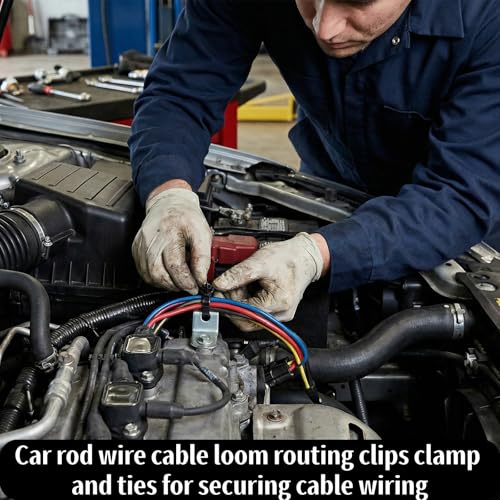 Goaste 200 Pieces Car Wire Loom Routing Clips, Automotive Harness Routing Clips Assortment, 15 Different Sizes Push Mount Cable Tie Kit, Universal Wiring Harness Clip Replacement Parts for Trucks Cars