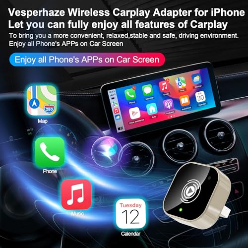 Wireless Carplay Adapter for iPhone, Auto-Connected Plug&Play Carplay Wireless Adapter with BT5.3 & Dual-Band WiFi-No Latency, Stable Fit for Cars, for Apple iPhone iOS 10+,Silver - color: Silver