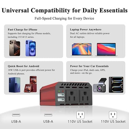 Pro Chaser 400W Power Inverters for Vehicles DC 12v to AC 110v Car Inverter
