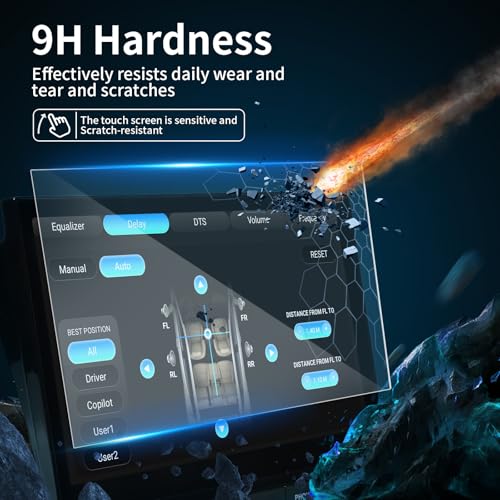 dasaita 10 inch Large Screen 230X138mm Tempered Glass Screen Protector Display Monitor Glass Film for 2 DIN Car DVD GPS Head Unit Global Navigation System - size: 10inches