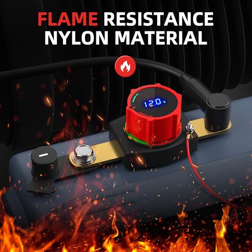 Joinfworld Side Post Battery Disconnect Switch 12V-48V with Led Voltmeter Display, DC 5-60V Battery Kill Switch Waterproof Marine Battery Cut Off Switch 12 Volt for Car RV Boat ATV UTV Vehicles - color: 300A On-Off Side Post with Voltmeter