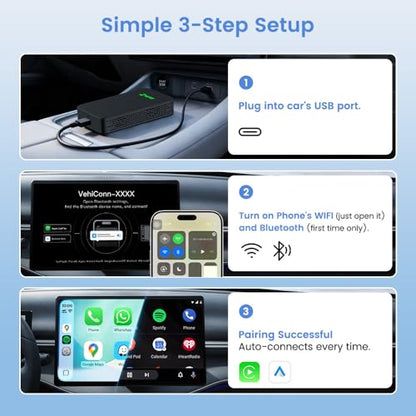 Carlinkit 5.0 Wireless CarPlay & Android Auto Adapter 2air (Black)