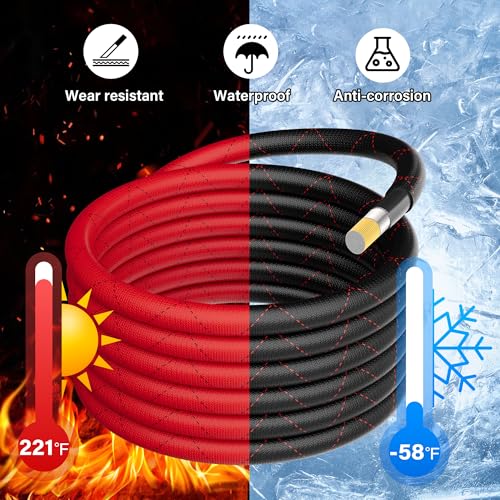 HiFind 4 Gauge AWG Power Ground Wire Cable 20 Ft, True Spec Shielded Braided Welding Battery Cable Terminal for Automotive, Car Audio, Amp Wiring, Speaker Stereo, Solar, Marine, Generator-Red - size: 20FT, style: Red