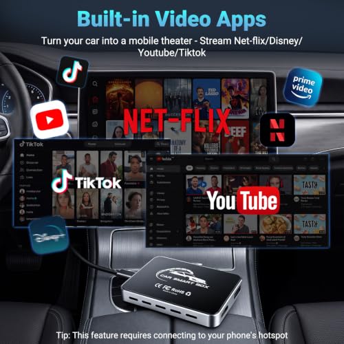 4-in-1 Wireless CarPlay Adapter for Apple CarPlay and Android Auto
