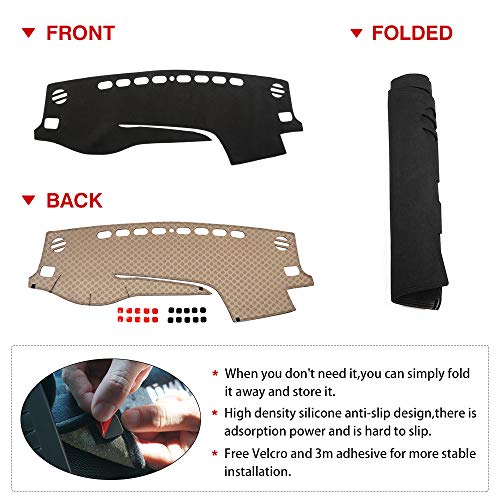 CARTIST Dashboard Cover Mat for 2014-2017 2018 2019 Toyota Highlander Accessories Dash Cover Suede Dash Mat Sunshade Glare UV Rays Protector - size: dash mat for Toyota Highlander 2014-2019