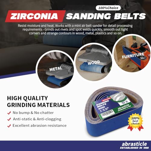 3" x 21" Zirconia Sanding Belts for Metal, 3 x 21 Inch Zirconia Metal Grinding Sand Paper, 16 PCS 4 Each of 60/80/120/240 Assorted Grits - size: 3" x 21" Assorted Grit(16 pack)