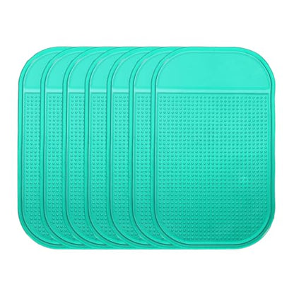 HARFINGTON 7pcs Car Dashboard Anti-Slip Mat 5.5" x 3" Universal Sticky Dash Pad Washable Reusable Car Non-Slip Mats for Phone Keys Sunglasses Electronic Devices, Green - color: Green