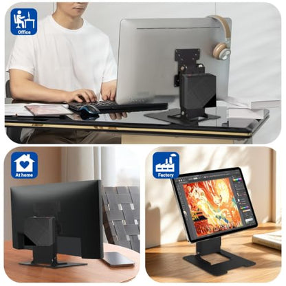 WEARSON Touch Monitor VESA 75 100 50 and Mini PC VESA 75 Back-to-Back Dual Mount All Metal Stable Leaning Low Profile