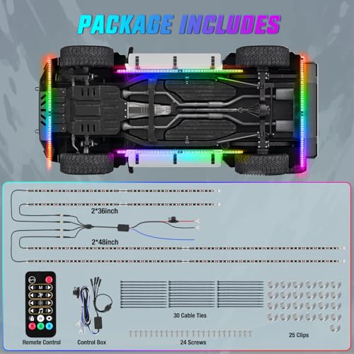 Nilight 8피스 알루미늄 드림 컬러 LED 언더글로우 스트립 조명 앱 및 리모컨 - color: 8피스 알루미늄 언더글로우 스트립 조명 드림 컬러