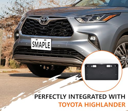 Front License Plate Frame for Toyota Highlander Accessories 2020-2024 - size: For Highlander 2020-2024