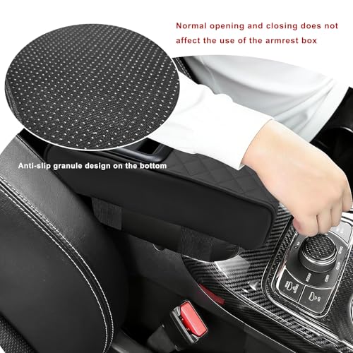 Car Center Console Armrest Pillow, Memory Foam Armrest Box Cover with Cup Holder & Phone Holder, Waterproof Arm Rest Cushion Middle Console Protector for Most Cars (Stitch) - color: Stitch