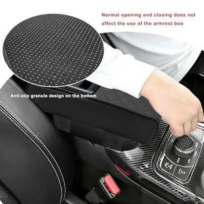 Car Center Console Armrest Pillow, Memory Foam Armrest Box Cover with Cup Holder & Phone Holder, Waterproof Arm Rest Cushion Middle Console Protector for Most Cars (Stitch) - color: Stitch
