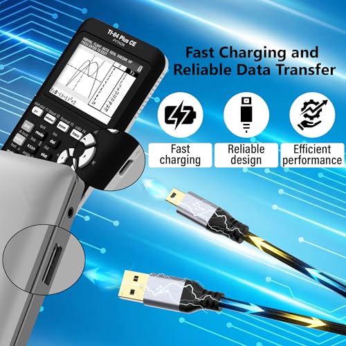 Mini USB Cable 6 FT, USB 2.0 A to Mini B Charging Cord Compatible with GoPro Hero 3+, PS3 Controller, MP3 Player, Dash Cam, Garmin Nuvi GPS, Camera, Blue Yeti, GPS Receiver, Snowball iCE Mic, TI-84 - size: 6FT