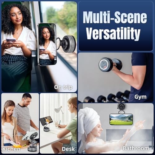 Magnetic Vacuum Car Phone Holder 360° Adjustable Foldable - color: Silver, size: GY-X25