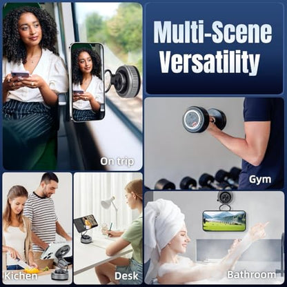 Magnetic Vacuum Car Phone Holder 360° Adjustable Foldable - color: Silver, size: GY-X25