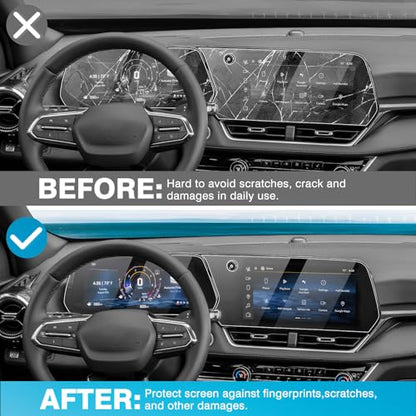 Karltys [Upgrade] 2 Pack Screen Protector for 2027 2026 2025 Chevy Equinox 11.3-Inch Navigation & 11-Inch Dashboard for Models LT /RS /ACTIV [No Glare & Fingerprint] Tempered Glass 2026 2025 Chevy Equinox Accessories - size: 11.3" & 11" Chevy Equinox 2026