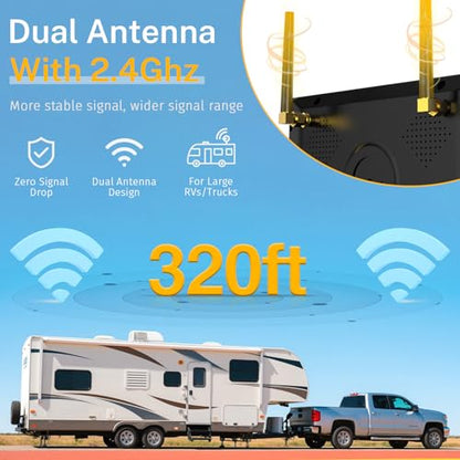 HD 1080P RV Backup Camera Wireless - Easy Install for Furrion Pre-Wired RVs - size: 7 Inch - 1 Camera