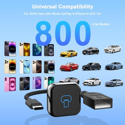Upgraded Mini Wireless CarPlay Adapter and Android Auto Adapter