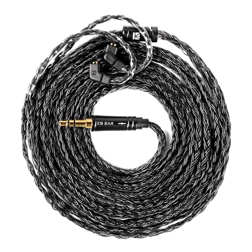 keephifi 5ft ZS10 PRO Cable QDC, KBEAR ST16-Max 1.5m Balanced IEM Cable 2Pin C, 16-Strand SPC Earbud Wire Gold-Plated for KZ ZS12 PRO X/ZS10 PRO X/ZA12/ZAR/ZAS/ZAX/Castor/Taurus, CCA C10/CRA PRO etc - color: Black, style: 3.5 QDC