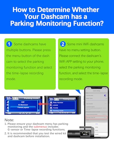 Dash Cam Hardwire Kit USB-C with LED Screen, 12V-30V to 5V 3A 4m/13.12ft Hardwire Kit Adjustable Low Voltage Protection 24H Parking Monitoring Hardwire Power Cable with 8 Fuse Adapter