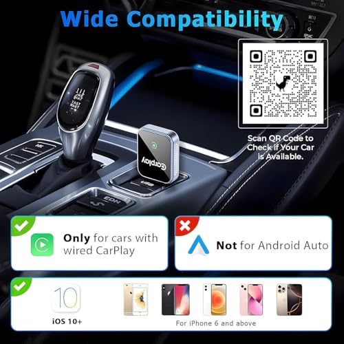 Wireless CarPlay Adapter for iPhone, Mini USB CarPlay Wireless Adapter for Factory Wired Apple CarPlay - size: Large