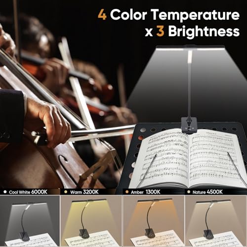 Music Stand Light Clip On: Rechargeable Type-C Touch Folding Piano Lights