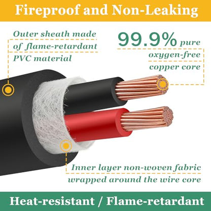 14 Gauge Wire 2 Conductor 14 AWG Electrical Wire Stranded PVC Cord Oxygen-Free Copper Cable 26FT Pure Copper Flexible Cable Wire Cord for LED Lamp Lighting Strips Automotive… (14AWG-2C, 26FT) - size: 26FT, style: 14AWG-2C