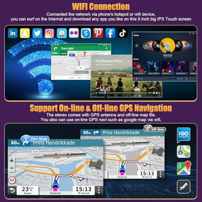 4GB+64GB Car Radio for Toyota Sienna 2011-2014,9 inch QLED Touchscreen Android 13 Stereo - Wireless Carplay & Android Auto,GPS Navigation & Bluetooth - color: For Sienna 2011-2014