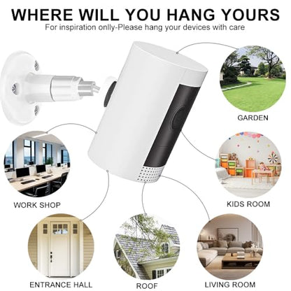 1 Pack Adhesive Ring Camera Mount Stick Up Mount Holder - color: White, size: 1 Pack