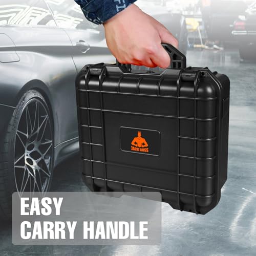 Jack Boss Hard Case, 13.6x11.4x6 Inch Portable Weather Waterproof Protective Camera Case with Customizable Foam, Fit Use of Drones, Camera, Equipments,Black - color: BLACK, size: 13.6x11.4x6 in