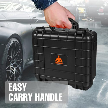 Jack Boss Hard Case,Portable Weather Waterproof Protective Camera Case with Customizable Foam, Fit Use of Drones, Camera, Equipments,Black,update,13.6 x 11.4 x 6 Inch - color: BLACK-UPDATE, size: 13.6x11.4x6 in