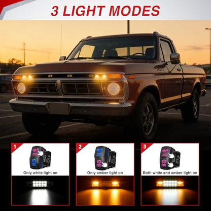 Nilight LED Light Pods 2PCS 6 Inch 60W Amber White 3 Lighting Modes - color: 60W Led Pods 2Pcs Amber White