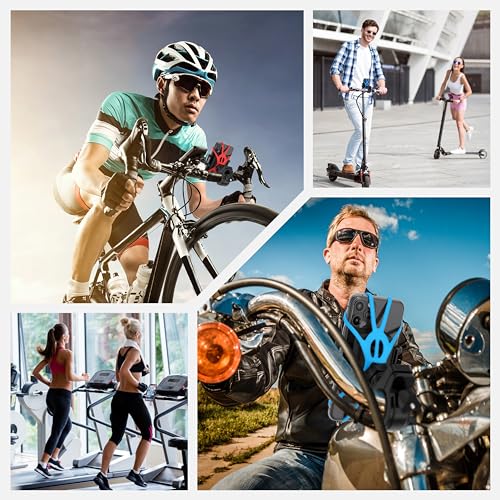 TruActive Premium Bike Phone Mount Holder | Universal Cell Phone Mount for 4"-7" Phones | Includes 6 Reusable Color Bands | Tool Free Handlebar Mount for Bicycle, Motorcycle, Electric Scooter, ATV - style: Bike Phone Mount