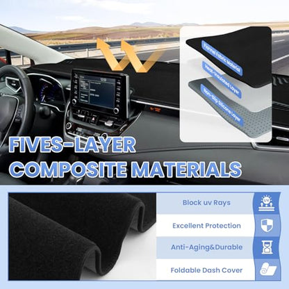 Sunsdrew Dash Cover for 2019-2026 Toyota Corolla Dashboard Cover Mat - size: 19+Toyota Corolla Dash Cover